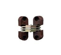 Window Hinge 6Pcs Hidden-Hinges Plastic Iron Invisible Folding Door Cross Hinge Concealed Furniture Hardware Replacement for Windows, Cabinets(Brown)