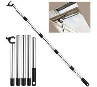 Window Hook Pole-Adjustable Window Pole Opener, 1.86m Stainless Steel Multi-Part Pole, Compatible with Velux GGL & GGU Skylights, Ideal for Sliding Windows, Blinds & Loft Access