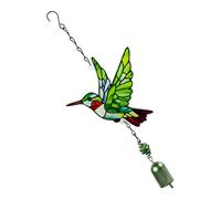 Window Hummingbird Wind Ornament, Green BELLMODEL | Metal Decorative Bird Accent for Porch, Patio, Balcony, Garden Spaces, Outdoor Home