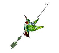 Window Hummingbird Wind Ornament, Green BELLMODEL | Metal Decorative Bird Accent for Porch, Patio, Balcony, Garden Spaces, Outdoor Home