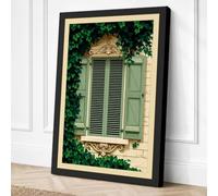 Window in Ivy Vintage Canvas Wall Art Print 24x16 Inch | Ready to Hang, Gallery Wrapped, Fade-Resistant Inks, Securely Packaged, UK Made