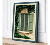 Window in Ivy Vintage Canvas Wall Art Print 24x16 Inch | Ready to Hang, Gallery Wrapped, Fade-Resistant Inks, Securely Packaged, UK Made