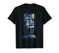 Window in the Starry Night Vincent Van Gogh Shirt Value Graphic T-Shirt, Men, Black, S
