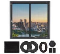 Window Insect Screen Magnetic, Window Fly Screens Adjustable, Max 120 x 140 cm, DIY Window Nets to Keep Bugs Out, Anti Mosquito Window Screen, Fiberglass Mesh Screen