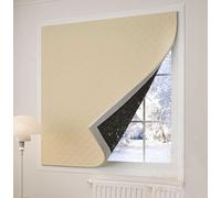 Window Insulation Cover Thermal Curtains for Winter Heavy Duty Thicken Thermal Insulated Drape Kit Soundproof Cold protection Keep Warm Thermal Window Film Punch-Free Magic Tape(Beige,150 cm x 200 cm)