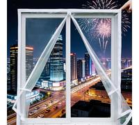 Window Insulation Film 53 x 135 cm Transparent Windproof Window Cover Curtain Easy No Drill Installation for Home Living Room Bedroom Nursery, White