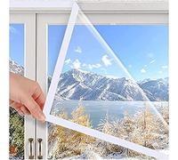Window Insulation Film, Cold Protection Warm Keep Windshield Winter PVC Window Seal Soft Film With Magic Tape Transparent Plastic Tarpaulin,50x70cm(19.8x27.5in) White