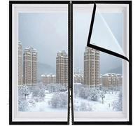 Window Insulation Film Kit 178 x 235 cm Keep Cold Or Heat Out Window Heat Blocker Reusable Wrap with Magic Tape for Office, Garage, B