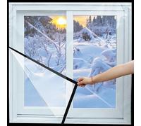 Window Insulation Film, Weatherproofing Window Insulation Kits Sealed Transparent Insulating Curtain for Various Doors and Windows Customizable 50x185cm - Black