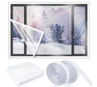 Window Insulation Film - Winter Sealing Kit, Wind Window Cover | Thermal Insulation For Aluminum , Slide, Pile And Bathrooms, Protect Against The