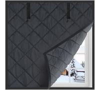 Window Insulation for Winter, 3 Layer Thermal Window Cover with Oxford Cloth Thicken Cotton Filled Heavy Duty Window Insulation kit for Home Attic RV Basement Keeping Warm(Black,26x79"/65x200cm)