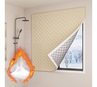 Window Insulation for Winter, Window Insulation Kit, Thicken Thermal Insulation Film Cotton Window Cover for Winter Bathroom Windows(Beige,120 x 120cm/47 x 47 in)
