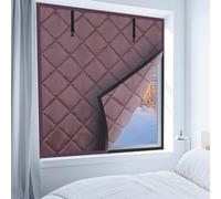Window Insulation for Winter, winterize Insulated Window Cover, Thermal Curtain Windows Insulation Kit for Keep Wind Out, Oxford Thermal Insulated Windows Blanket(Brown,53x78in/135x200cm)