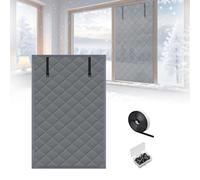 Window Insulation for Winters, Rv Insulation, 50 65 90 100 120 150 190cm Thermal Window Cover Cotton, Insulated Blanket Wrap, Blackout Windows Winterizing Kit(Gray,35x63in/90x160cm)