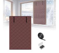 Window Insulation for Winters, Rv Insulation, 50 65 90 100 120 150 190cm Thermal Window Cover Cotton, Insulated Blanket Wrap, Blackout Windows Winterizing Kit(Brown,26x28in/65x70cm)