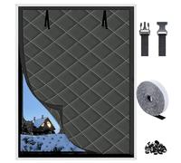 Window Insulation for Winters, Windows Insulation Kit to Keep Warm Thermal Insulated Window Cover, 50-300cm for Bedroom Attic RV Garage Thermal Curtain(Black,76x210cm)