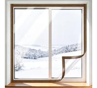 Window Insulation Heat Film, Cold-Proof EVA Insulating Curtain for Winter | Secondary Heat-Insulating Cover, with Adhesive Straps, to Keep Draught and Cold Out, Easy to Clean(Brown,60x65cm)