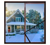 Window Insulation Kit 100x140cm Clear Window Insulation Film Stop Cold Condensation,Thermal Window Film with Double Sided Tape,Secondary Glazing Kit for Windows,Black