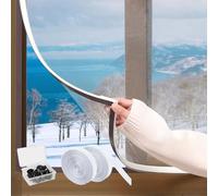 Window Insulation Kit, 20x20 36x60 40x48 47x63 75X79'' Adjustable Plastic Window Covering, Reusable Insulator Seal Kit for Winter Windows Waterproof Winterizing(White,W79inxH59in)