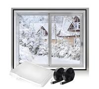Window Insulation Kit 60x120 100x150 190x200cm, Clear Window Insulation Film Stop Cold Condensation, Thermal Windows Films with Double Sided Tape for Bedrooms Windows(90*150cm)