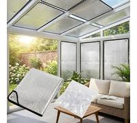 Window Insulation Kit, 7mm Thick Thermal Window Film with Suction Cups, Double Sided Reflective Aluminium Foil Blackout Cover for Conservatory, Sun Room, Energy Saving(100x130cm)