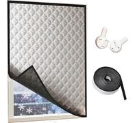 Window Insulation Kit 93 x 350 cm, UV Protection Sun Protection, Easy to Stick on No Drillchild Safe, Thermal Blackout Curtains Bedroom, for Home Office with Nano Tape, Silver