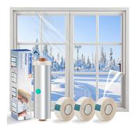 Window Insulation Kit - Clear POF Shrink Film 1.6m x 10m with 3 Rolls Double-Sided Tape | Draught Excluder for Winter, Reduces Heat Loss & Condensation | Fits Most Windows