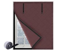 Window Insulation Kit Cotton Thermal Insulated Window Cover | 3 Layer Blackout Draft Stopper Blanket for Home Garage Basement Camper(Brown,20inx20in/50x50cm)
