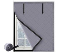 Window Insulation Kit Cotton Thermal Insulated Window Cover | 3 Layer Blackout Draft Stopper Blanket for Home Garage Basement Camper(Gray,20inx20in/50x50cm)