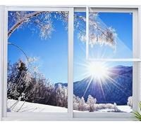 Window Insulation Kit Draught Draft Excluding Shrink Film for Winters Transparent Thermal Seal Kit to Avoid Condensation Cold in Winters Heat Blocker Insulated Window Protection Film 1.57m x 1.82m