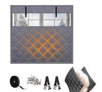 Window Insulation Kit for Winter Attic RV Cold Out Thermal Insulated Windows Cover Curtain Visible Window Cold Blocker Oxford Cloth Cotton to Keep Warm 32" 44" 51" 62" 79"(Gray,W150*H130cm)
