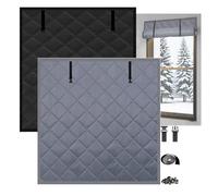 Window Insulation Kit for Winter Indoor, Thermal Insulated Windows Cover 20 24 31 43 59 in 3-Layer Oxford Cloth Cotton Layer Insulated Window Curtain Blanket Fit Most Room RV(Black,60x180cm)