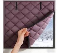 Window Insulation Kit for Winter, Thickened Oxford Cloth Thermal Window Cover, 3-Layer Blackout Soundproof Curtain, Reusable Windproof Draft Stopper Keep Warm for RV Attic(Brown,43x98in/110x250cm)