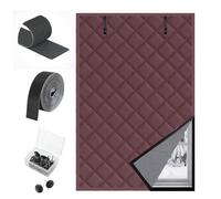Window Insulation Kit for Winter, Windproof Windows Cover Oxford Cloth Cotton, Thermal Winterizing Curtain with Hook Loop, Insulated Window Cover Kit Draft Blocker(Brown,71x99cm)
