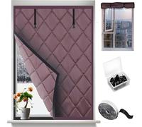 Window Insulation Kit for Winters, Thermal Insulated Window Cover, Thermal Curtains, Waterproof for Winterizing Keeping Home Warm, for Attic Bedroom Kitchen Bathroom Rv Basement(Brown,W76xH180cm)