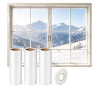 Window Insulation Kit, Indoor Window Shrink Film | Indoor Fit Clear Rolled Insulating Shrink Film with Self-Adhesive Tape for Stop Cold Condensation and Reduce Heating Costs