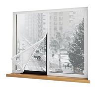 Window Insulation Kit Plastic Winter Windproof Transparent Thermal Foil for Winterizing Windows in Home RV Basement, Plastic Insulated Window Covering with Tape(White,120x120 cm)