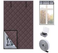 Window Insulation Kit, Thermal Cover Cloth for Home, Bedroom, Living Room, Reusable Cotton Shield for Winter, Gray Thermal Protection, Energy Saving