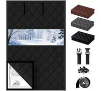 Window Insulation Kit Thermal Insulated Windows Cover 50 60 70 80 90 100 120cm 3-Layer Cotton with Oxford Cloth for Winter Bedroom RV Attic Curtain with Hook and Loop(Black,140x150cm)