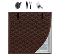 Window Insulation Kit Thermal Window Curtain Insulated Window Cover Windows Draft Blocker With Heavy Cotton Black Brown Gray(Brown,55x160cm)