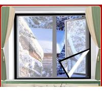 Window Insulation Kit Thickness Reusable wrap fits Smaller for Winter with Strong Adhesive and Cold-Resistant Film Keep Cold Out Self (W180cmxH150cm)