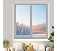 Window Insulation Kit Window Transparent Against Hot Indoor Shrink Film Keep Cold Out Storm Warm in Winter and Cool in Summer Draught Excluder Waterproof Dust Proof White Border (195x110cm)