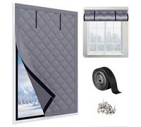 Window Insulation Kit Winter Insulated Window Covers Waterproof Windows Insulation for Winter Oxford Thermal Insulated Windows Blanket with Fastener for Patio Home(Gray,W71x119cm)