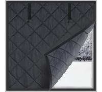 Window Insulation Windproof, Thermal Curtains Blackout Cold/Heat Out, Oxford/Cotton Insulation, Window Cover for Old Windows Save Heating, Room/Kitchen Winter(Black,100 x 100 cm)