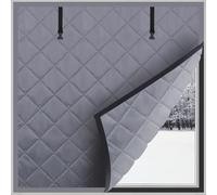 Window Insulation Windproof, Thermal Curtains Blackout Cold/Heat Out, Oxford/Cotton Insulation, Window Cover for Old Windows Save Heating, Room/Kitchen Winter(Grey,50 x 70 cm)