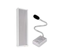 Window Intercom Device - One-way Amplifier, 80W, Adjustable Volume and Microphone Sensitivity, Compatible with External Speakers, Ideal for Anti-theft Glass Areas