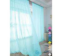 Window Lake Blue Sheer Curtains 48 Inches Width 72 Inches Long 2 Panels Sheer Curtain Clear Curtains Basic Rod Pocket Panel for Home Living Room Bedroom Kids Room Yard Patio Parlor Sliding