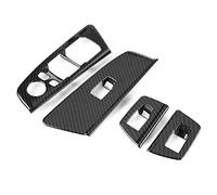 Window Lift Button Frame Trim Premium Automotive ABS Material Scratch Resistant Protective Cover for 5 Series G30 2017 2018 Electroplating Carbon Fiber 4pcs (Carbon Fiber Pattern)