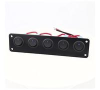 Window Lifter Button 12V 1-4 Gang Universal Toggle Switch Marine Rocker Switch Panel USB Car Boat Marine RV Truck Blue LED Styling Accessories(5 buttons)