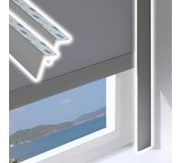 Window Light Blocker Strips, Customizable Roller Blind Edge Side Tracks for Works The Night Shift, 2 Pack PVC Curtain Gap Blackout Panels for Nursery Bedroom(2pcs Dark Gray,89inch)